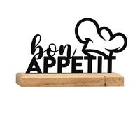 Rerum & Consilium Inscription Bon Appétit en bois et métal - 21 x 12 cm - Décoration de cuisine de qualité supérieure - Inscription « Bon Appétit »