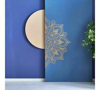 Resama Grand art mural en métal Mandala - Décoration murale unique en forme de fleur de lotus - Convient pour le bureau et la maison - Décoration intérieure et extérieure (doré)