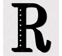 Resama Lettres en métal noir de 27,9 cm pour décoration murale, grand alphabet visuel 3D, décoration à suspendre pour salon, chambre à coucher, bureau, maison ou fête (R)
