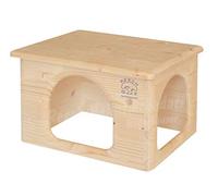 Resch Nr23 Maison pour cochon d'Inde en bois massif naturel d'épicéa/maison peu encombrante avec deux grandes entrées et sorties 31 x 19 x 21 cm (L x H x l)