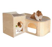 Resch Nr26 Cochon d'Inde en bois massif naturel d'épicéa / design Softline arrondi, avec deux grandes entrées/sorties