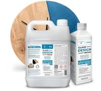 Reschimica Résine Époxy Transparente pour Tables et Créations, Effet Verre - Idéale pour Artisanat, Accessoires, River Tables - Table rivière- et Design. Colorable (3.9, Kilogrammes)