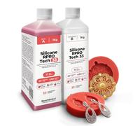 Reschimica Silicone pour Moulage Haute Température R Pro Tech 33, 2 kg | Silicone RTV 1:1, 33 Shore A jusqu’à 350 °C pour Bijouterie, Cire, Résine, Plâtre, Ciment et Coulées Techniques