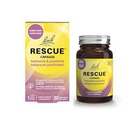 Bach Capsules RESCUE Harmonie & Positivité – 5 Fleurs de Bach, Safran, Vitamines, Vegan – 30 gélules