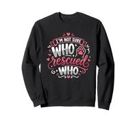 Rescue Cat Owner I'm Not Sure Who Rescued Who Abri pour Chat Sweatshirt