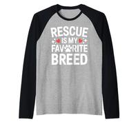 Rescue is My Fav Breed Abri pour Animaux Mignons Travailleurs bénévoles Manche Raglan