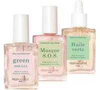 Rescue Kit - Coffret Soins Ongles Abîmés : 1 Vernis Soin Ongle Base Traitante, 1 Masque De Nuit Réparateur, 1 Huile Cuticules Ongles - Vegan & Made In France - Soins Pour Les Ongles