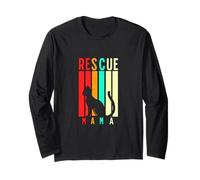Rescue Mama Apparel Cat Rescue Mom Gift Cat Lover Adopt Cat Manche Longue