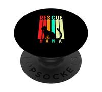 Rescue Mama Apparel Cat Rescue Mom Gift Cat Lover Adopt Cat PopSockets PopGrip Adhésif