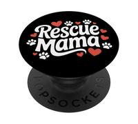 Rescue Mama Chien Mignon et Animal Adoption Maman Foster Mom Femme PopSockets PopGrip Adhésif