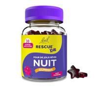RESCUE NUIT Kids Jolis Rêves Gummies goût Framboise - Mélange de 5 Fleurs de Bach Original - Apaisement et Relaxation - Formule Sans Alcool - Dès 3 Ans - Compte-gouttes 10 ml
