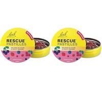 RESCUE - Pastilles goût Fruits des bois - Bien-être émotionnel naturel - Mélange de 5 Fleurs de Bach Original - Idéal lors de déplacement, voyage, stress du quotidien - Sans sucre - Boîte de 50g