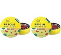 RESCUE - Pastilles goût Pastèque - Bien-être émotionnel Naturel - Mélange de 5 Fleurs de Bach Original - Idéal lors de déplacement, voyage, stress du quotidien - Sans sucre - Boîte de 50g (Lot de 2)