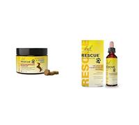 RESCUE Pets - Sérénité pour Voyage, Bruit, Solitude, vétérinaire - Vegan & sans Alcool - Compte-Gouttes Flacon 20ml Naturel + Friandise Vegan (Lot de 2)