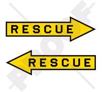 Rescue-Sauvetage Armée de l'Air Aéronef Flèche USAF RAF, 140mm Vinyle Autocollants, x2 Stickers