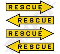 Rescue-Sauvetage Armée de l'Air Aéronef Flèche USAF RAF, 50mm Vinyle Autocollants, x4 Stickers