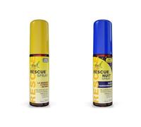 RESCUE - Spray Sans Alcool - Bien-être émotionnel naturel - Mélange de 5 Fleurs de Bach Original - Idéal pour les stress du quotidien : examens, réunions, journées chargées - 20 ml (Jour + Nuit)
