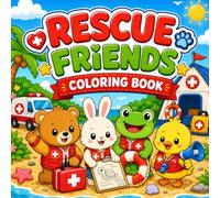 Rescue Squad Friends: Cute Animal Rescue Coloring Book for Kids with Bold and Easy Designs