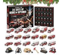 Rescue Truck Countdown Calendar, 24 Day Acrylic Christmas Hanging Ornament | Festive Fire Engine Artwork Builds Holiday Excitement Through Daily Counting With Lightweight Acrylic Design Ideal With Trees
