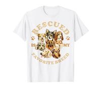 Rescued Is My Favorite Race Adoption Animal Rescue T-Shirt