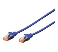 Digitus DK-1644-050/B RJ45 Câble réseau, câble patch CAT 6 S/FTP 5.00 m bleu sans halogène, torsadé par paire, avec cliquet