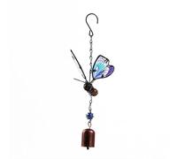 Réseau de pêche aux rêves Carillons éoliens créatifs 3D en forme de papillon, décoration artisanale en métal peinte à suspendre, cadeaux for fête de maman, décoration de maison(Blauw,Bell)