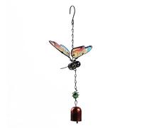 Réseau de pêche aux rêves Carillons éoliens créatifs 3D en forme de papillon, décoration artisanale en métal peinte à suspendre, cadeaux for fête de maman, décoration de maison(Geel,Bell)
