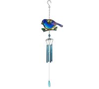 Réseau de pêche aux rêves Carillons éoliens de style nordique, ornements suspendus en forme d'oiseau rouge et bleu, cloche for chambre, décoration créative for la maison, cadeaux de Noël(Blauw,Tube)