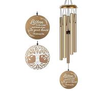 Réseau de pêche aux rêves Carillons éoliens de sympathie for la perte d'un être cher Cadeaux inspirants et commémoratifs Carillons éoliens for la décoration extérieure du patio(26“-Golden)