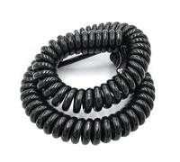 Réseau spiralé spiralé Flex, A.W.G. 24-14 gainé solaire noir de câble d'extension extérieur Extensible de ressort de 3 noyaux 2.5-7.5m(3-core 20AWG,Line length 7.5m)