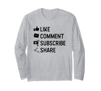 Réseaux Sociaux Like Commentaire S'abonner Partager Cadeau Chemise Manche Longue