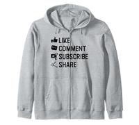 Réseaux Sociaux Like Commentaire S'abonner Partager Cadeau Chemise Sweat à Capuche
