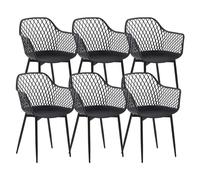 ReseeZac Outdoor Lot de 6 chaises de salle à manger, de salon, de jardin, de balcon, de plage, pour gastronomie extérieure, cafés, terrasses, balcons, plages, jardins, pieds en métal, 57 x 41 x 85 cm,