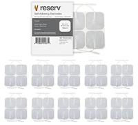 reserv Lot de 4 électrodes autocollantes réutilisables de 5,1 x 5,1 cm pour unité TENS/EMS, coussinets en tissu gel de qualité supérieure (tissu blanc et sans latex) (lot de 4 (160