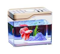 Réservateur compact pour table de table, petit aquarium transparent | Tapis de pêche de conception de trou de ventilation supérieure,Lumières à LED colorées Bowl Decor de chambre de bureau pour les ma