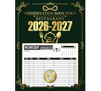 reservation book for restaurant 2026-2027: Professional Reservation Planner for Restaurants, Cafés, Bistros & Dining Rooms