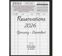 Reservation Book for Restaurants: 2026 January - December | 365-Day Tracker with Holiday Reminders & Monthly Calendar Highlights