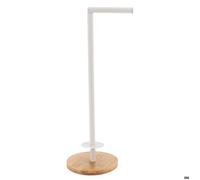 Tendance - Reserve et derouleur papier wc bambou metal - blanc