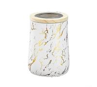 Réservoir à café scellé en acier inoxydable avec couvercle en verre et joint en silicone, avec couvercle en bois et cuillère, pour maintenir la fraîcheur du café et du thé (or blanc)