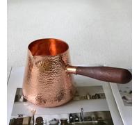 Réservoir à eau en cuivre pur de 500ml pour latte, avec poignée en bois, Pot à café en cuivre artisanal rétro, Théière, Ustensiles à boire et à manger artisanal