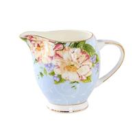 Réservoir à lait en porcelaine 2 pièces, accessoires for service à thé de l'après-midi, verres, Latte Art, pichet, pichet à lait(Blue300ml)