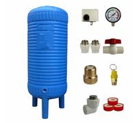 Réservoir à pression de puits, récipient de stockage d'eau vertical, capacité de 50 à 500 litres, réservoir pressurisé en polyéthylène autoportant avec kit de montage pour la maison, la cuisine, la