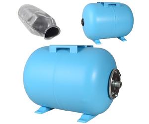 Réservoir à Vessie sous Pression 50L - Groupe de Surpression - Rccordement 1" - Cuve Ballon en Acier - pour Pompe Domestique, Pompe de Puit - Suppresseur Pompe - Horizontal 50 litres