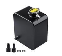 Réservoir compensation radiateur Réservoir D'expansion D'eau Et Bouchon En Alliage Poli De 2,5 L Trop-plein Liquide Refroidissement Kit Bouteille à débordement liquide(Black)