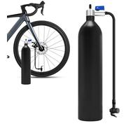 Réservoir d'air pour pneus de vélo - 1,2 l - 13,8 bar - Gonfleur portable en d'aluminium - Gonfleur de pneu de vélo - Pour vélo, route, montagne, urgence, course, entraînement, sport, moto