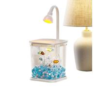 Réservoir D'aquarium - Petit Kit De Démarrage Pour Aquarium Betta En Acrylique Avec Lumière LED | Mini-aquarium De Bureau | Décorations De Bureau À Eau Pour Poissons Et Crevettes, Pour La Maison, Le B