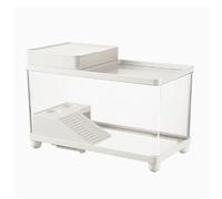Réservoir d'aquarium Réservoir d'alimentation for Tortues, Plate-Forme d'escalade Couverte à Usage Domestique, Drainage inférieur(Blanc)