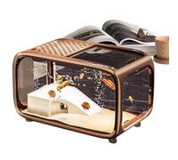 Réservoir d'aquarium - Réservoir de bureau - Bol à poisson paysager - Maison de tortue acrylique avec décor d'escalade - Bol compact avec trou d'alimentation supérieur pour Betta Shrimp Snails, Turtle