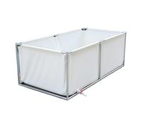 Réservoir de bassin Koï portable pliable avec cadre en acier inoxydable et valve de vidange, idéal pour les jardins d'eau extérieurs et les solutions d'irrigation