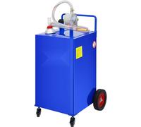 Réservoir de carburant 30 gallons 4 roues - Pompe manuelle - Bleu - Réservoir de transport - Réservoir de carburant mobile
